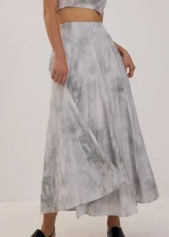 Abstract Flare Midaxi Skirt