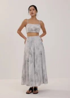 Abstract Flare Midaxi Skirt