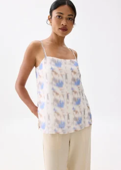 Abstract Relaxed Straight Neck Camisole Top