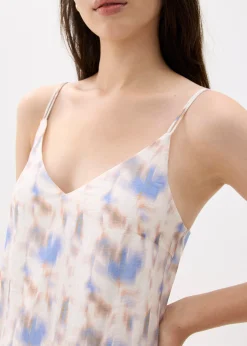 Abstract V-neck Column Midaxi Dress
