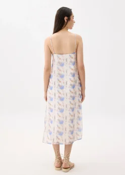 Abstract V-neck Column Midaxi Dress