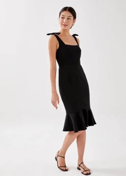 Adalee Ruffle Midi Trumpet Dress