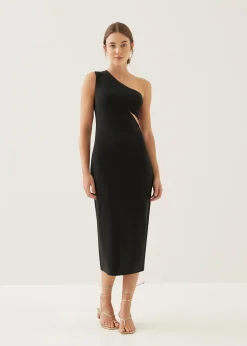 Adaline Padded Asymmetric Midi Dress
