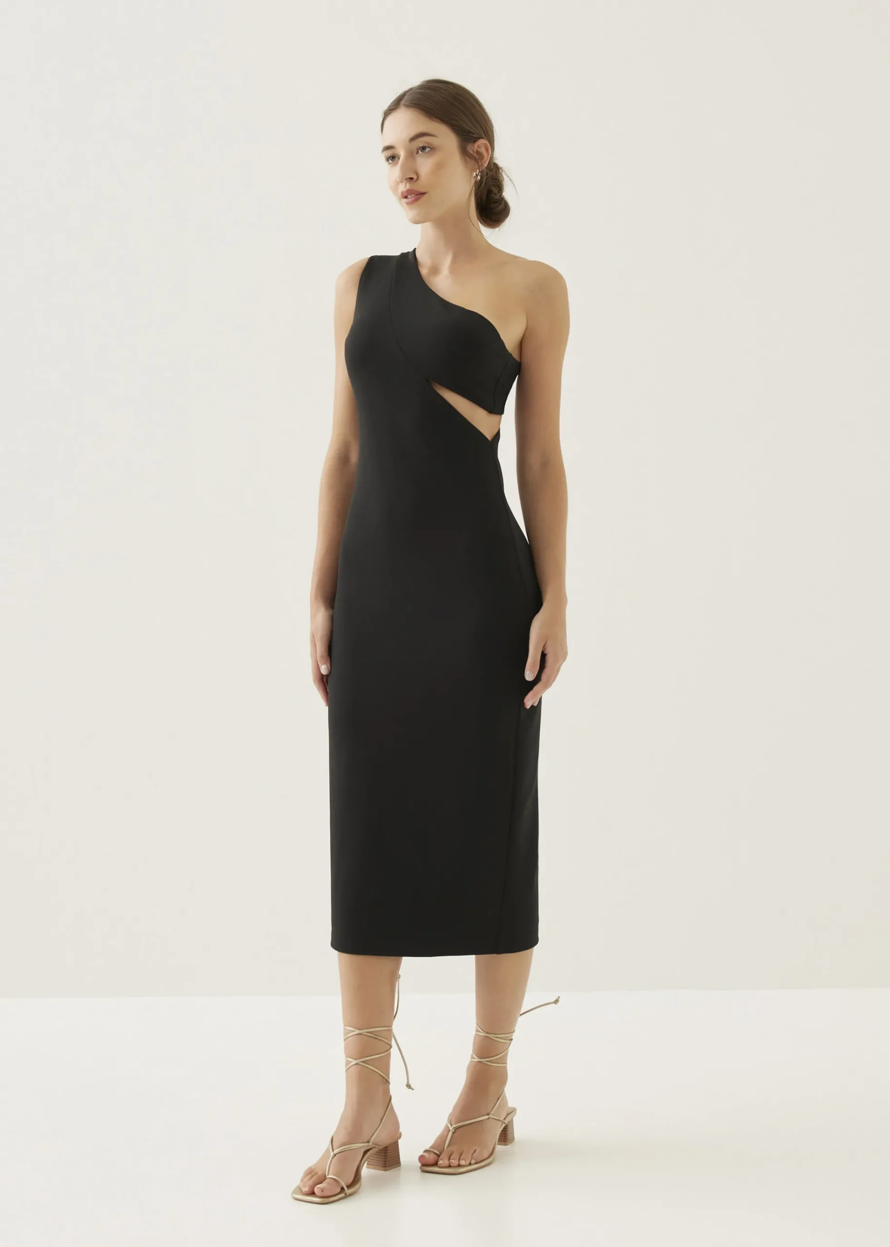 Adaline Padded Asymmetric Midi Dress