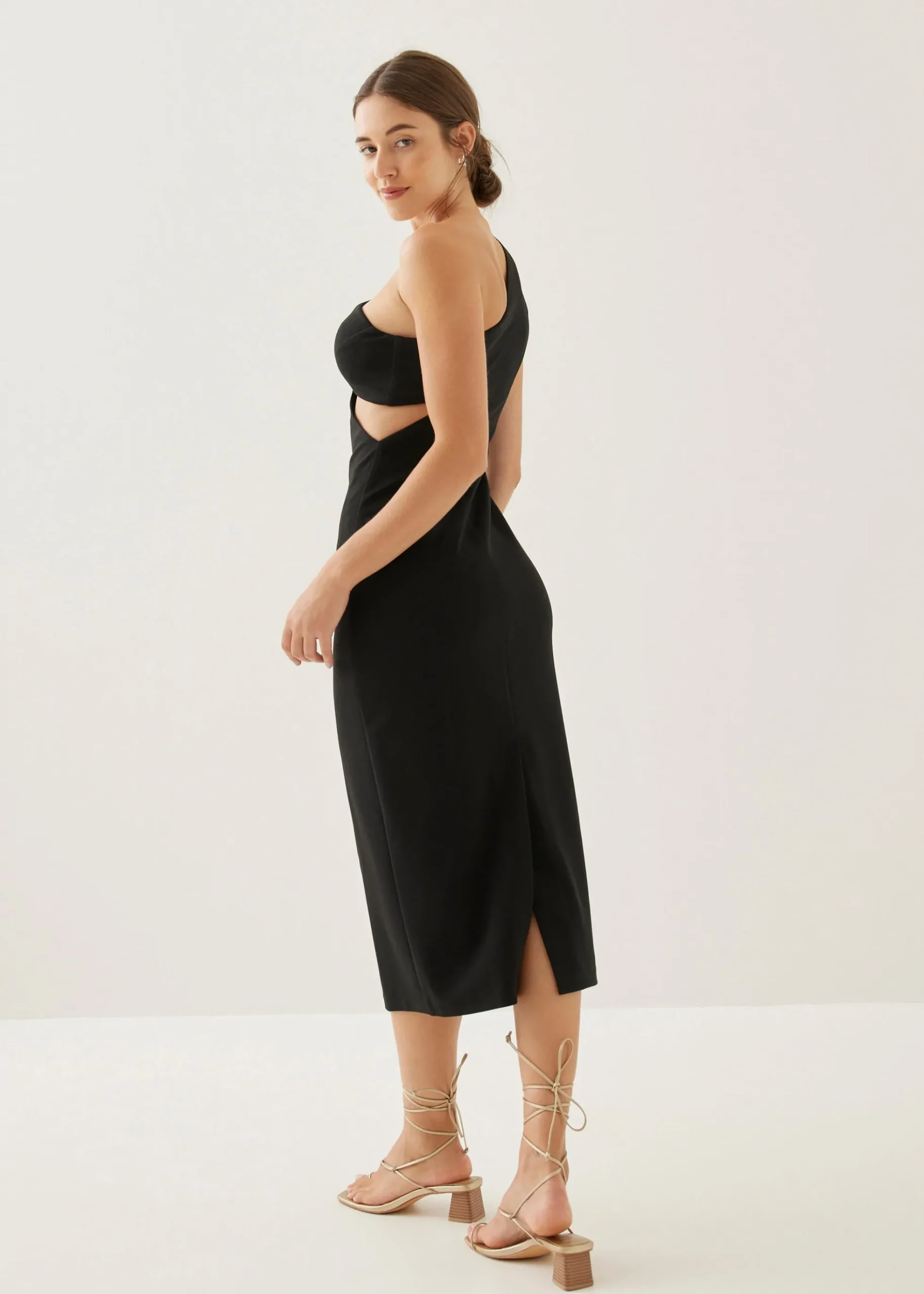 Adaline Padded Asymmetric Midi Dress