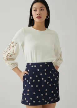 Addie Embroidery Puff Sleeve Blouse