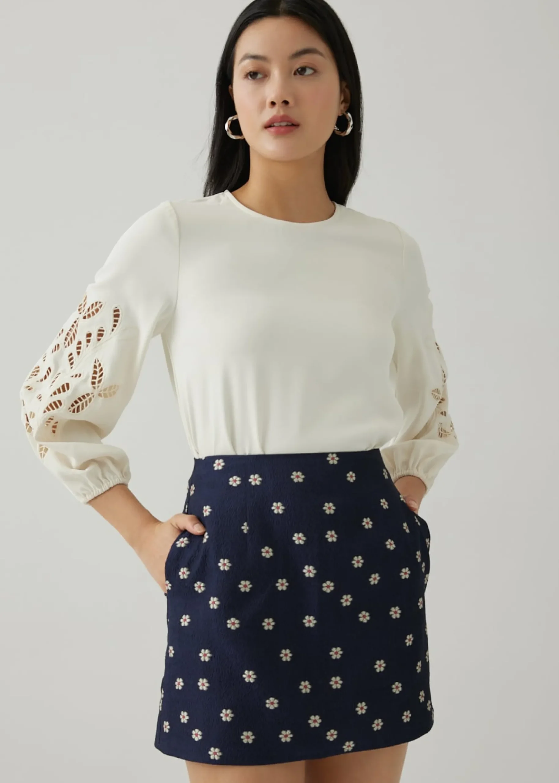 Addie Embroidery Puff Sleeve Blouse
