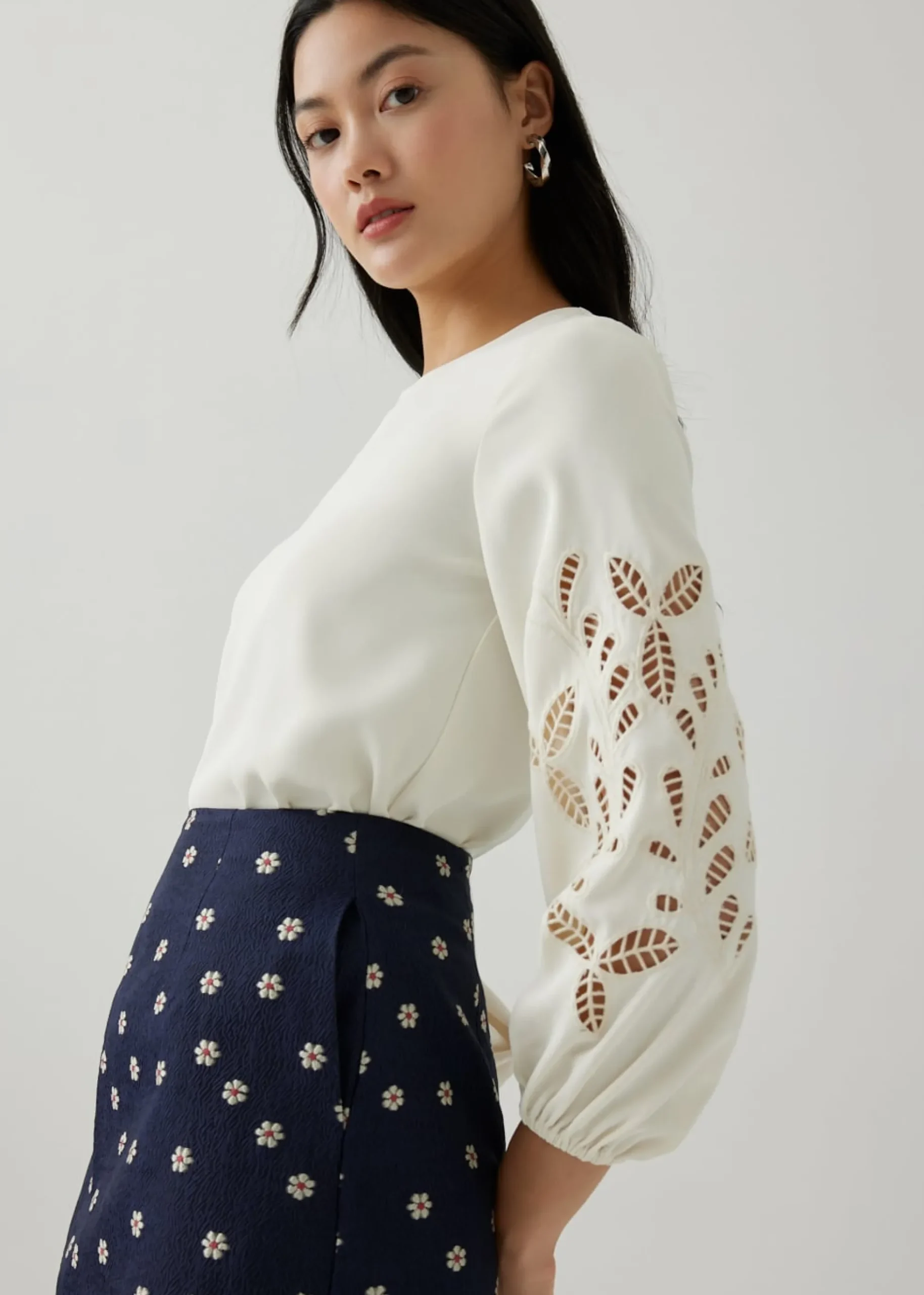 Addie Embroidery Puff Sleeve Blouse