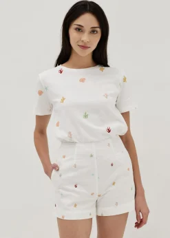 Addley Cotton Jersey Tee in Tidal Daydream
