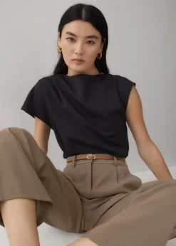 Adele Asymmetrical Drape Blouse