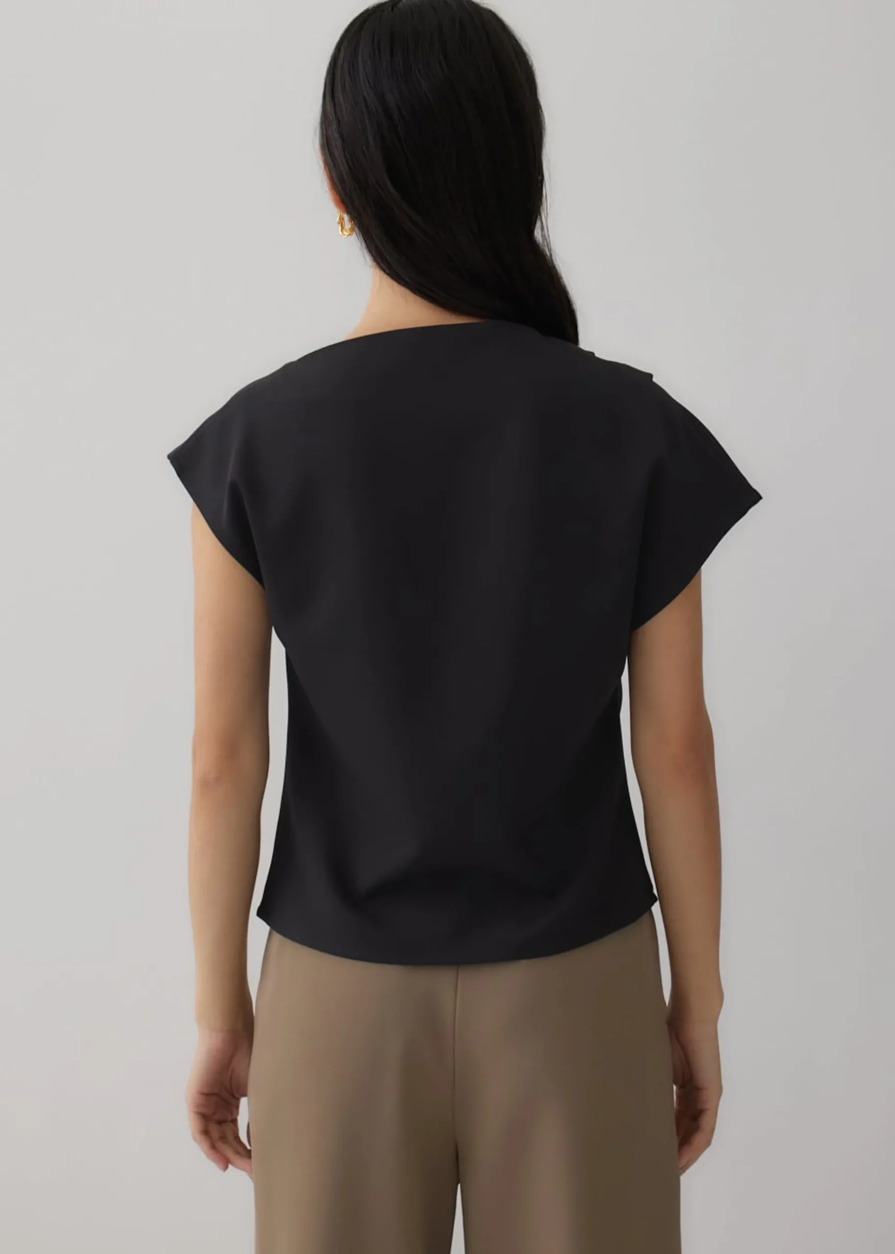 Adele Asymmetrical Drape Blouse