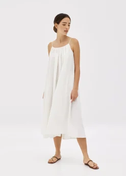 Adia Textured Cotton Midaxi Dress