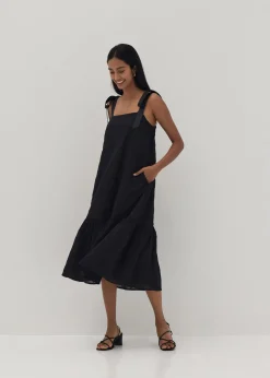 Adora Embroidered Grosgrain Midi Dress