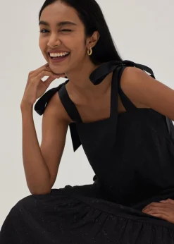 Adora Embroidered Grosgrain Midi Dress