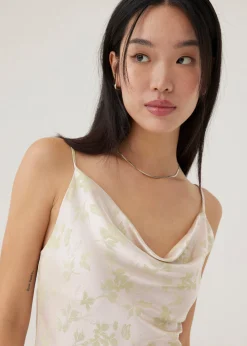 Adrianna Satin Cowl Neck Midi Dress in Opulent Florals