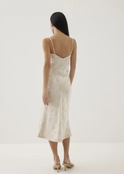 Adrianna Satin Cowl Neck Midi Dress in Opulent Florals