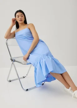 Adrianne Ruched Trapeze Dress