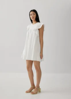 Aicelle Ladder Trim Frill Sleeve Dress