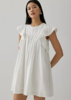 Aicelle Ladder Trim Frill Sleeve Dress