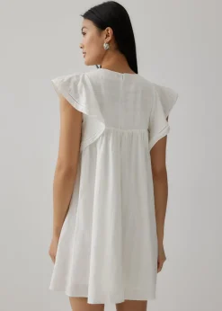 Aicelle Ladder Trim Frill Sleeve Dress