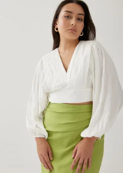 Aisha Textured Puff Sleeve Blouse