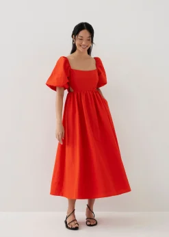 Alai Puff Sleeve Fit & Flare Midaxi Dress