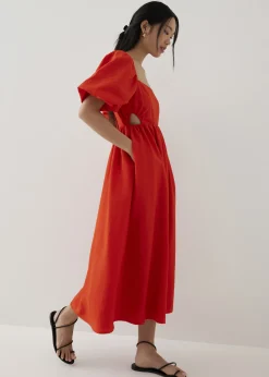 Alai Puff Sleeve Fit & Flare Midaxi Dress
