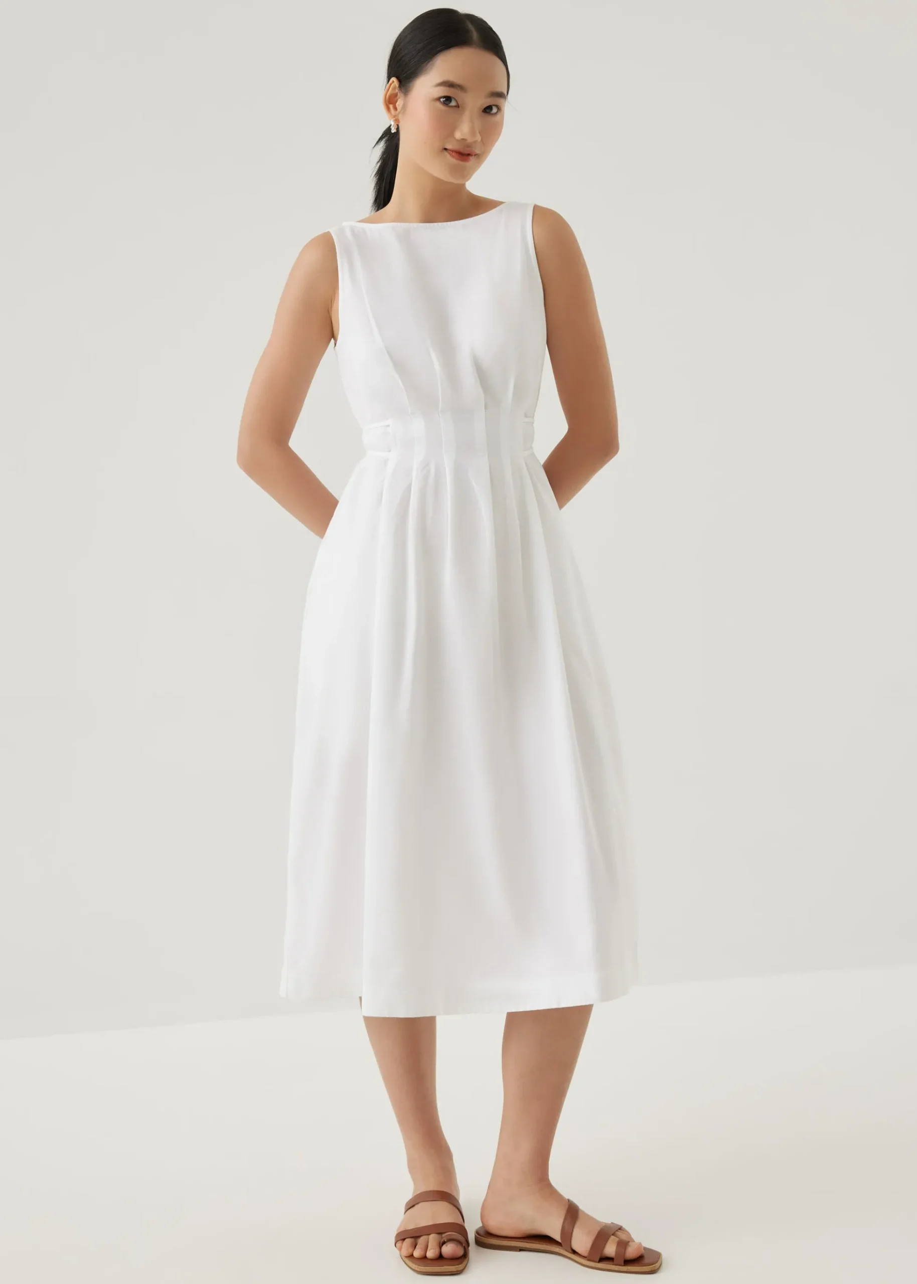 Aleeza Cotton Fit & Flare Midi Dress