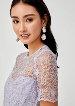Alisha Lace Overlay Pencil Dress