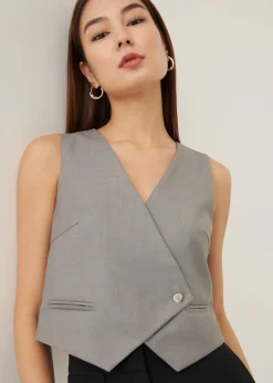 Almita Asymmetric Button Down Vest