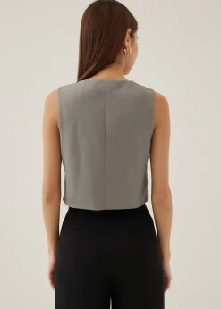 Almita Asymmetric Button Down Vest