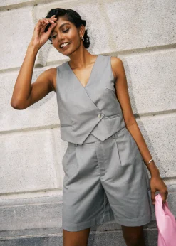 Almita Asymmetric Button Down Vest
