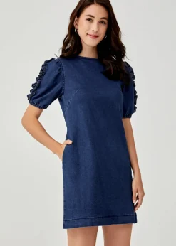 Alvira Frill Sleeve Denim Dress