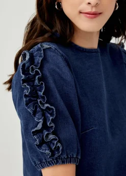 Alvira Frill Sleeve Denim Dress