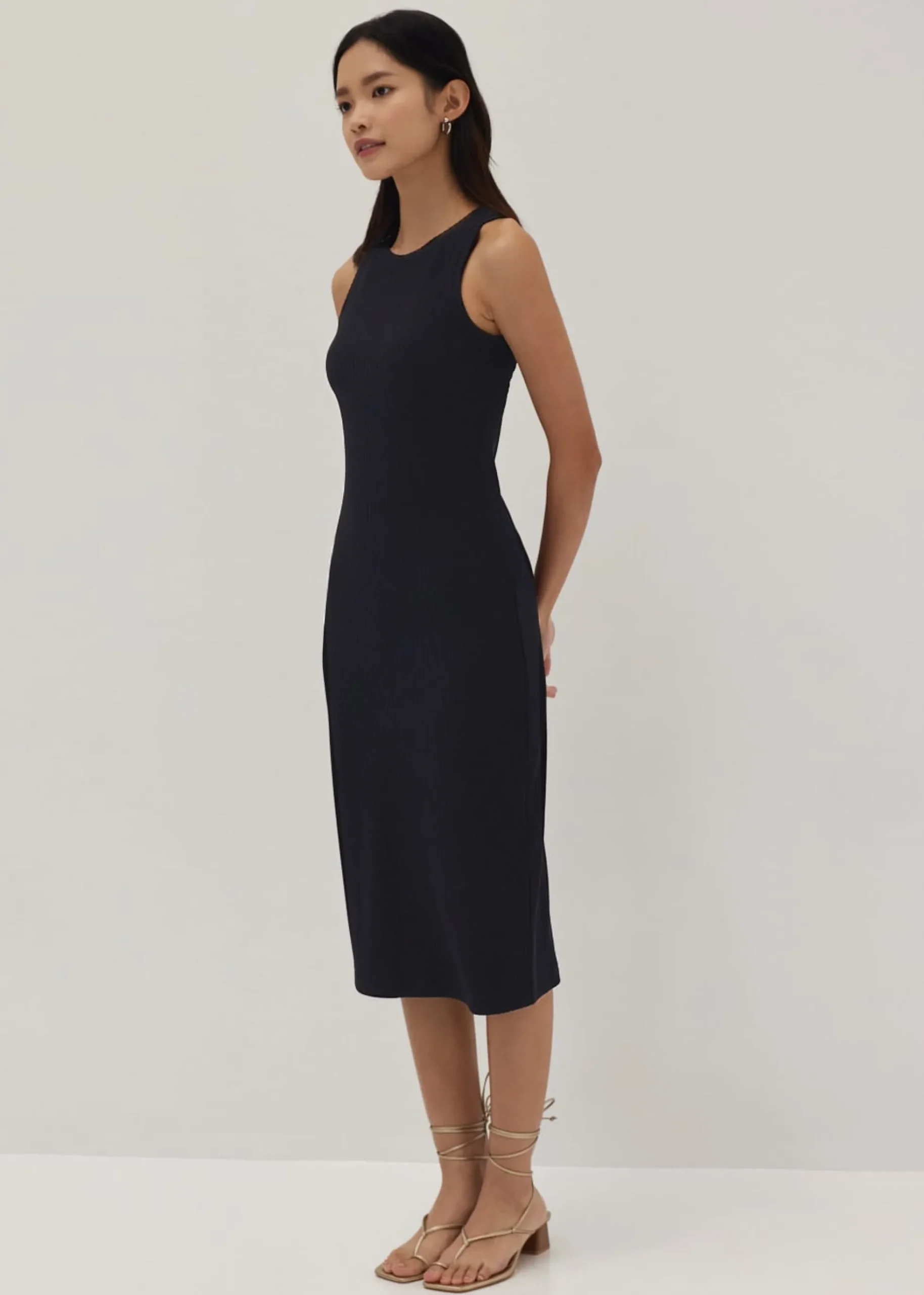 Amanda Ribbed Cut Out Midi Dress