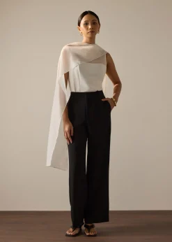 Andrea Multi-way Detachable Sash Crepe Round Neck Top