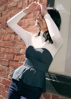 Angelique Padded Detachable Sleeve Bustier Top