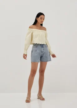 Anita Broderie Off Shoulder Scallop Top