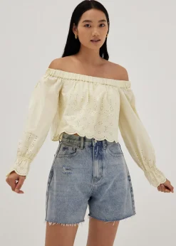 Anita Broderie Off Shoulder Scallop Top