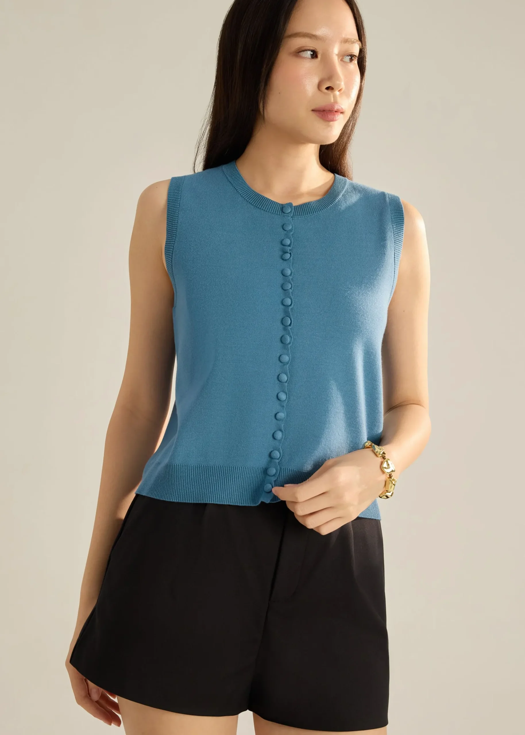 Anjali Scallop Edge Knit Top