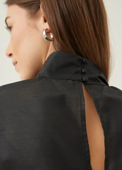 Annalie Organza Turtleneck Blouse