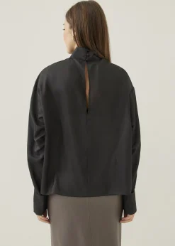 Annalie Organza Turtleneck Blouse