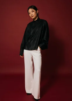 Annalie Organza Turtleneck Blouse