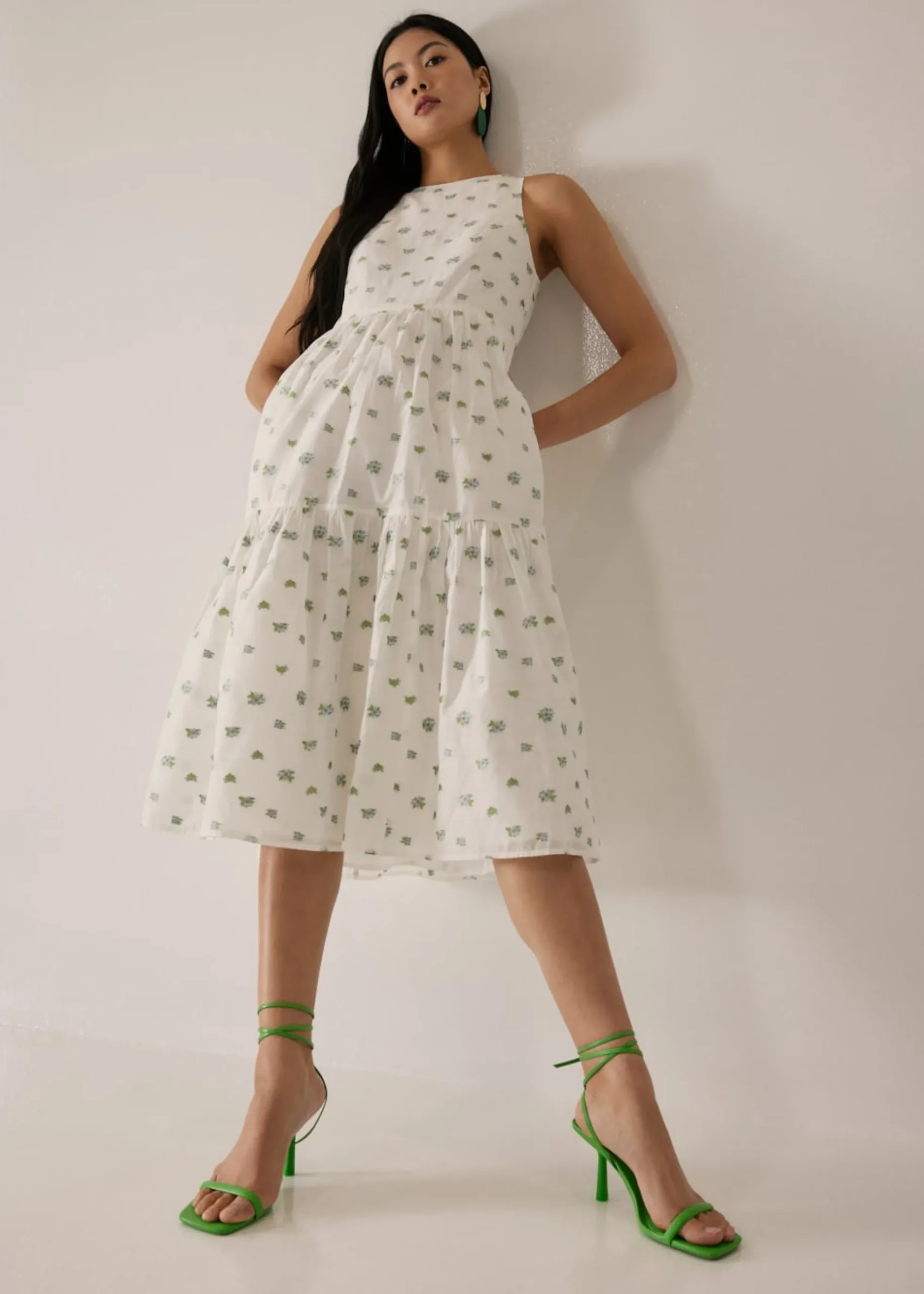 Ansel Jacquard Drop Waist Flare Dress