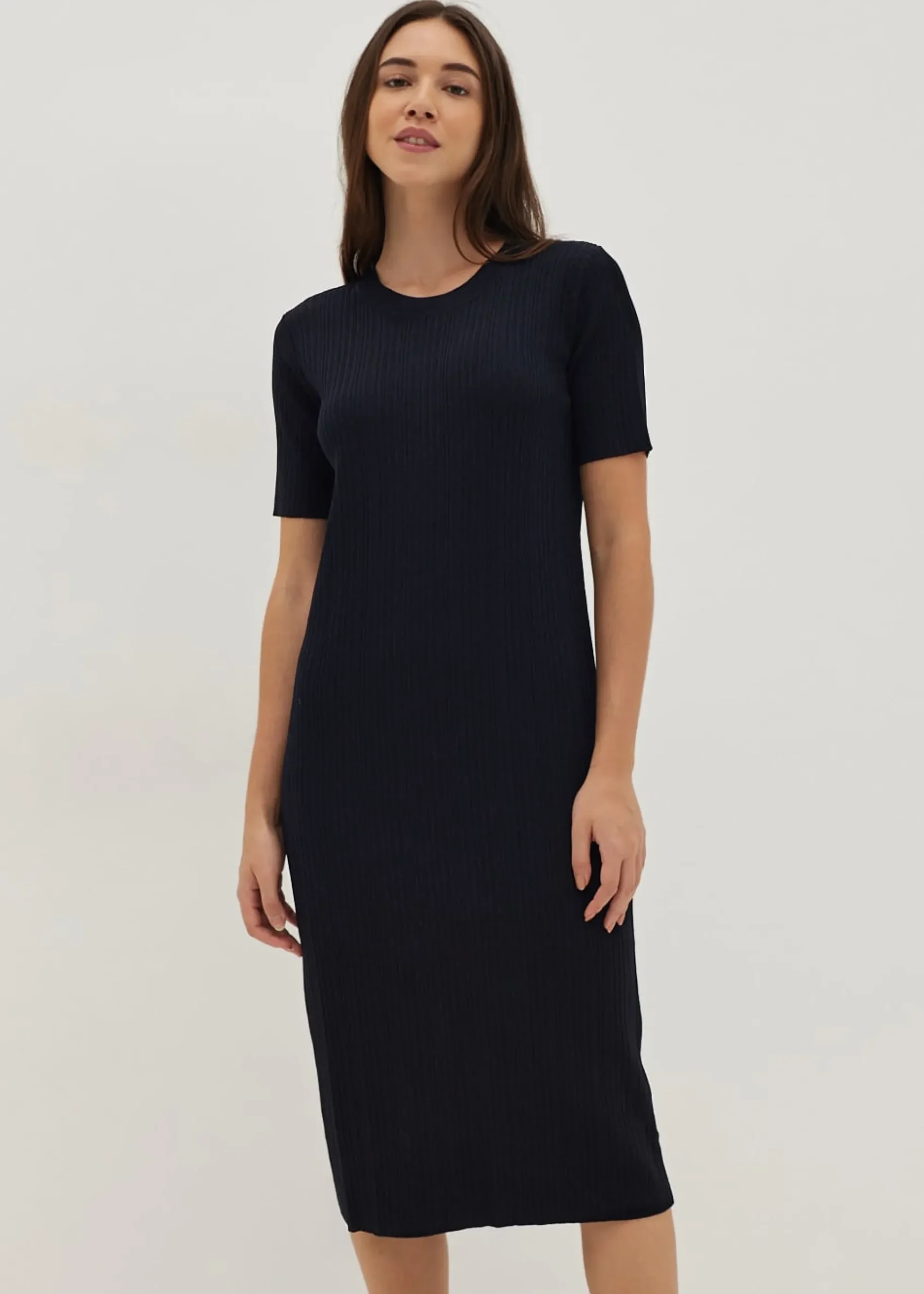 Ansley Ribbed Knit Column Dress