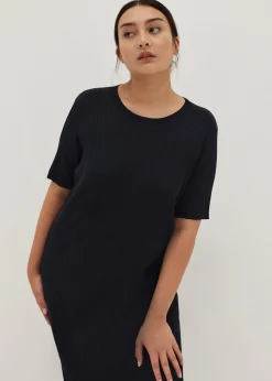 Ansley Ribbed Knit Column Dress