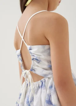 Anya Tie Back Midi Dress in Heirloom Botanicals