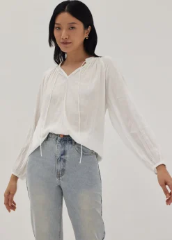 Aralind Notched Poet Blouse