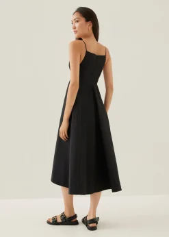 Ares Padded Fit & Flare Midi Dress