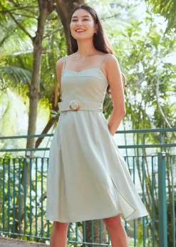 Arielie Belted Camisole Dress